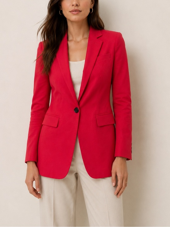 Banana Republic Jackets & Blazers - Banana Republic Long & Lean Linen Blend Blazer Size 8 NWOT Red Tailored Jacket